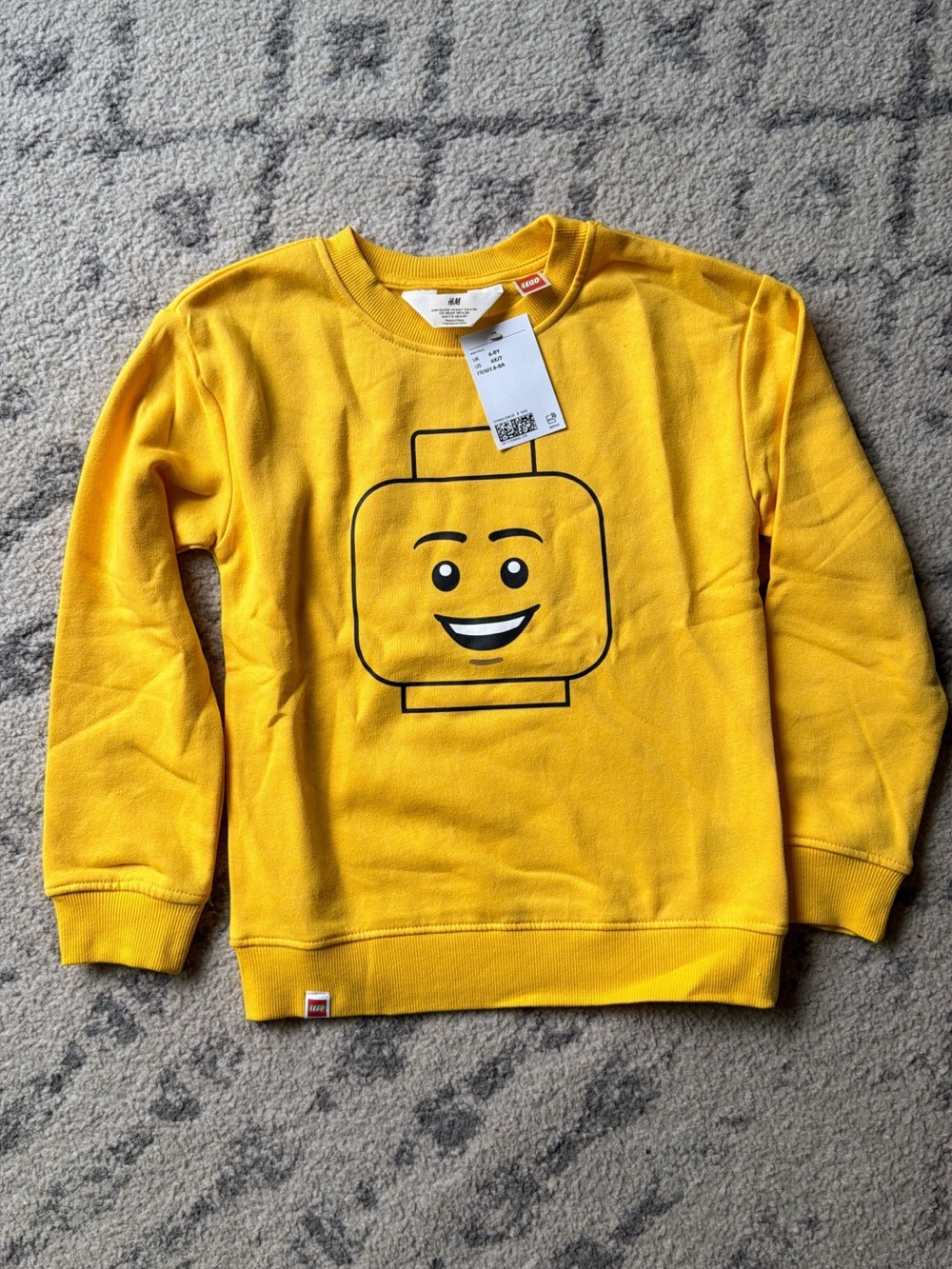H&M Yellow LEGO Head Graphic Sweatshirt